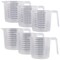 U.S. Kitchen Supply Plastic Measuring Cups with Handles - 32 oz (1000 ml) Liquid Measuring Cup Set of 6 - Clear Microwave Safe Kitchen Cups - Measure in mL or Ounces, Measurement Cup for Cooking